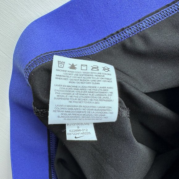 NIKE PRO Dri Fit Polyester Spandex Black & Purple Crop Pants Small - Picture 8 of 8